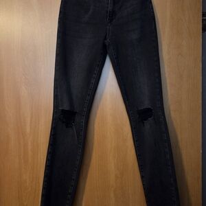 PACSUN High Rise Jegging Black Distressed Skinny Jeans Size 22